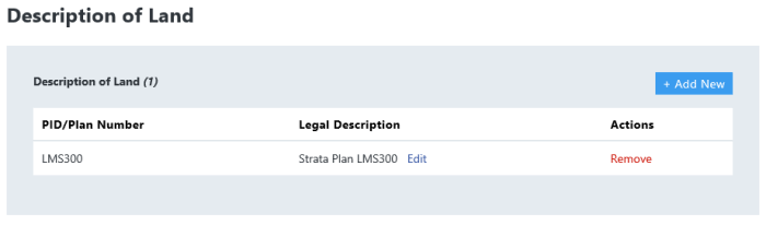 Legal description and reference to strata plan