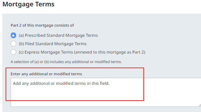 Additional or Modified Terms