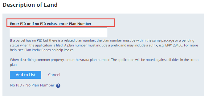 Related plan number field
