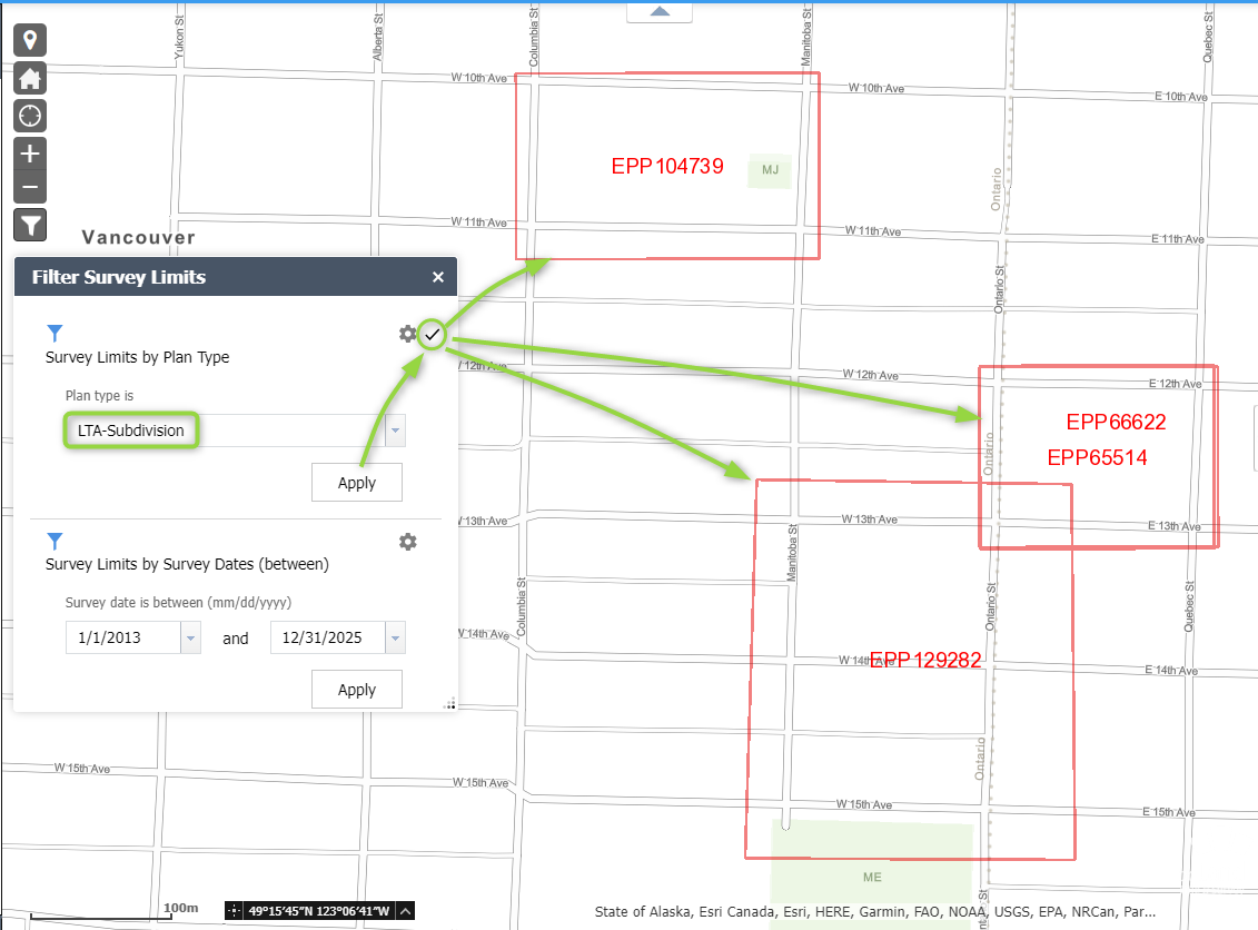 Filter Survey Limit by Subdivision