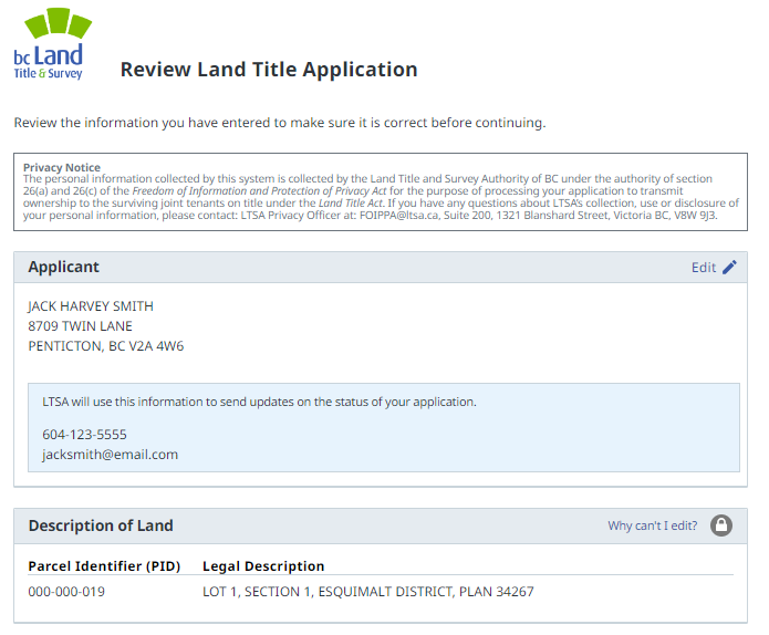 Review Land Title Application