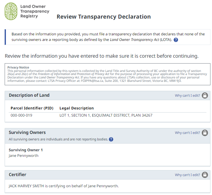 Transparency Declaration