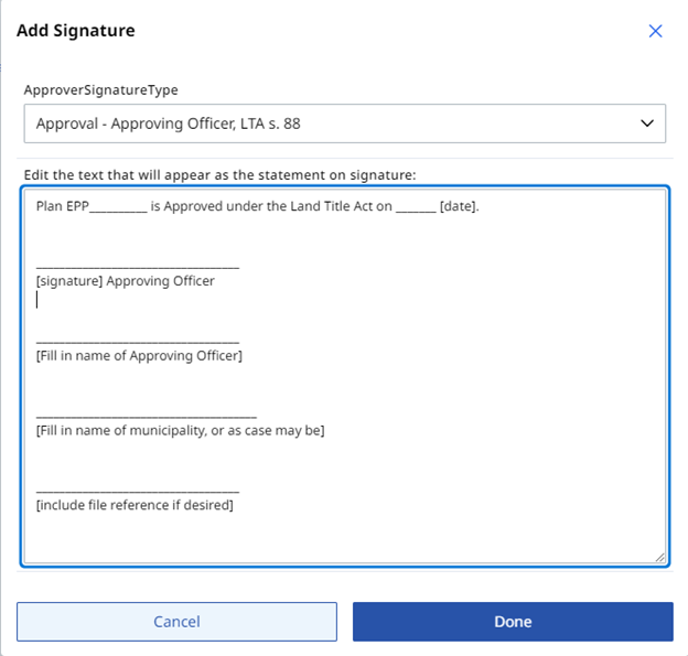 Approving Officer and Provincial Approver fillable signature fields