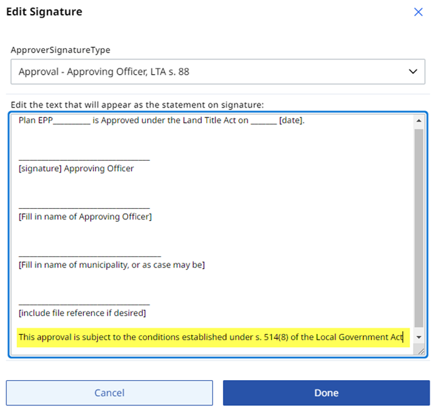 Modify fillable signature fields