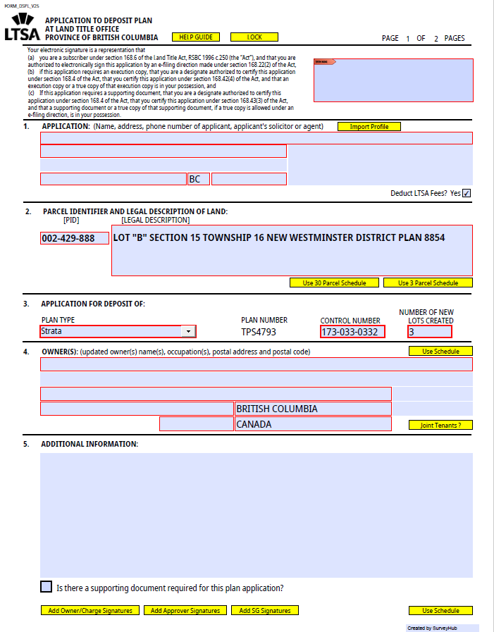 DSPL created in SurveyHub and emailed to legal professional