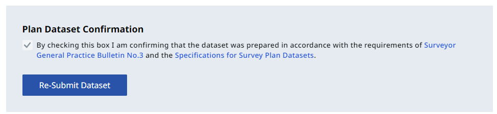 Plan dataset confirmation