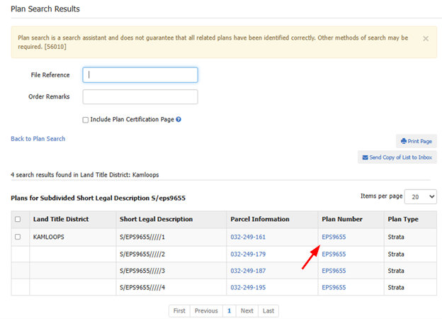 Subdivided Short Legal Description Search Results