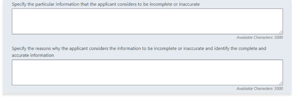 Information  considered to be incomplete or inaccurate