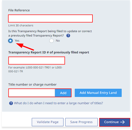 Transparency Report Title/Charge Numbers