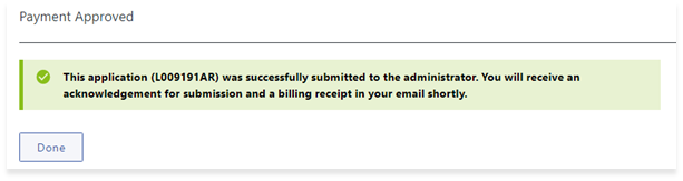 Payment Approved Message