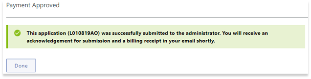 Payment Approved Message