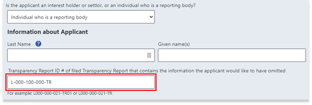 Transparency Report ID #