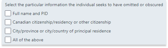 Select particular information to be omitted obscured