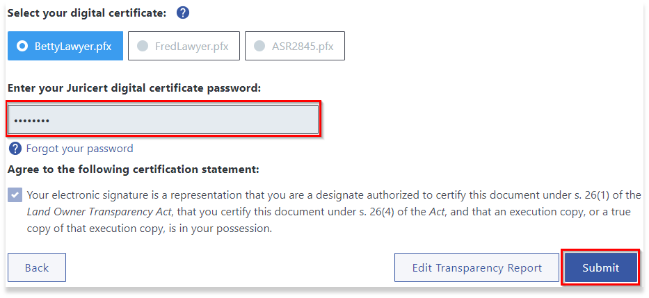 Certification and Electronic Signature