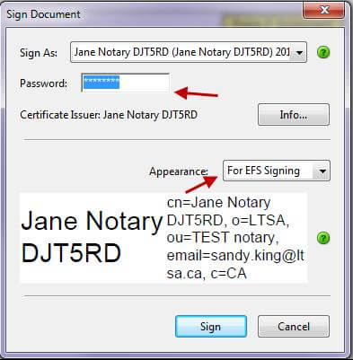 Apply an electronic signature