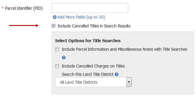 Include Cancelled Titles Option
