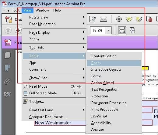 Acrobat 11 Tools &gt; Pages