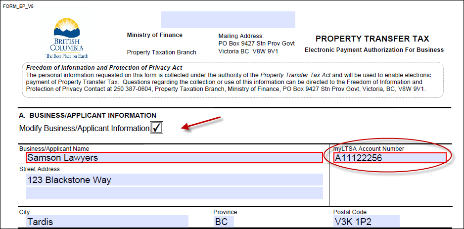 PTT EPA Form - Section A