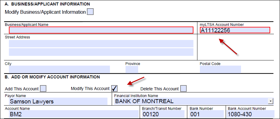 Modify Account Information