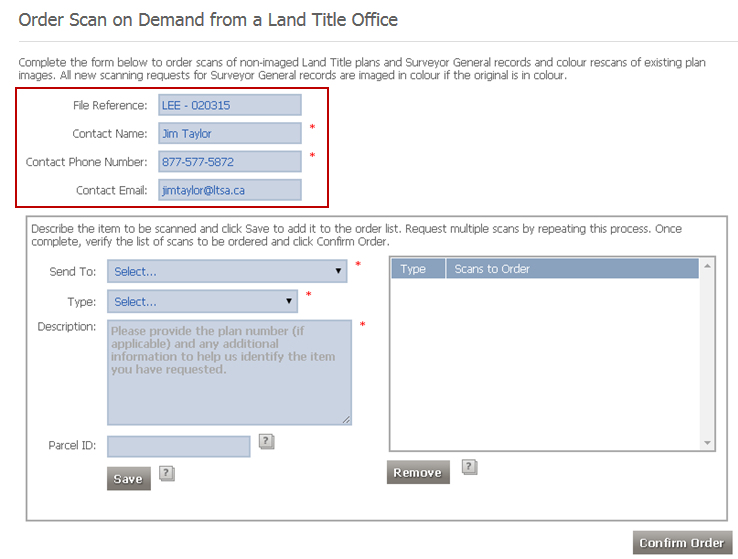 Scan on Demand from Land Title Office