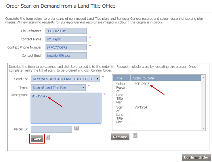 Scan on Demand from Land Title Office
