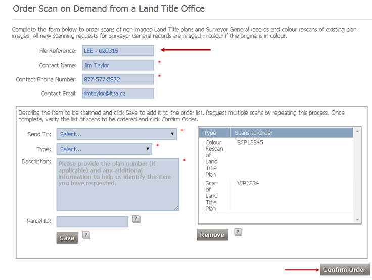 Scan on Demand from Land Title Office