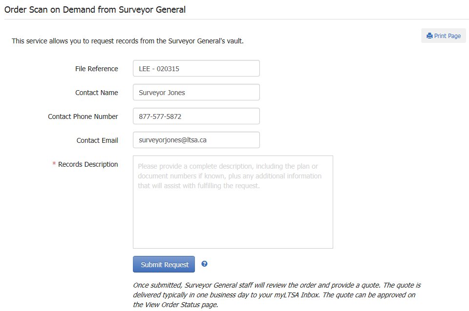 Scan on Demand from Surveyor General