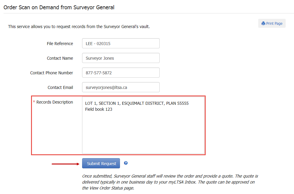 Scan on Demand from Surveyor General