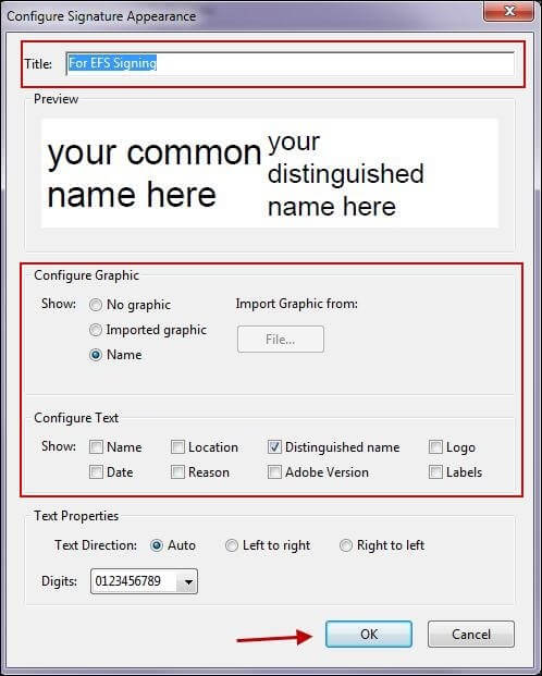 Configure Signature Appearance