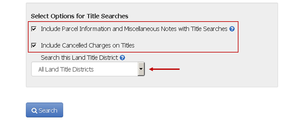 Title Search Options