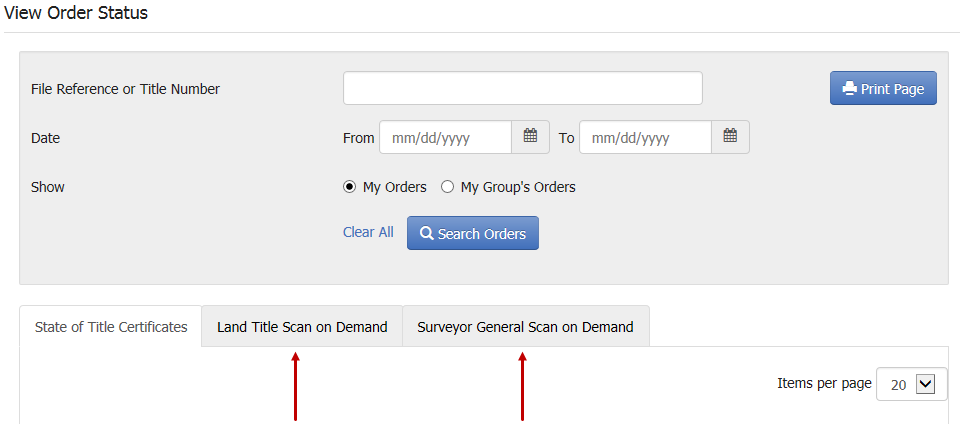 View Scan on Demand Order Status