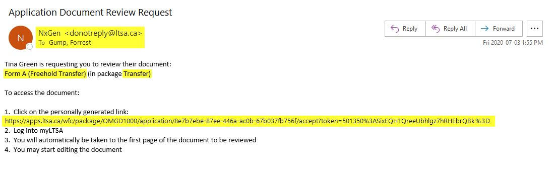Application Review Email apprevemail
