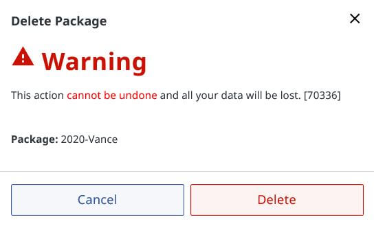 Delete Web Filing Package deletenotification