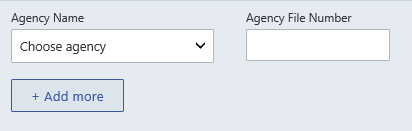 Agency data entry section