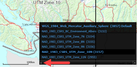 ParcelMap BC – locating UTM coordinates