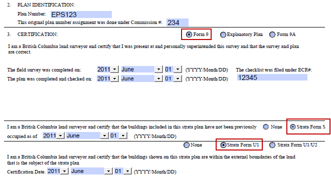 complete the survey plan