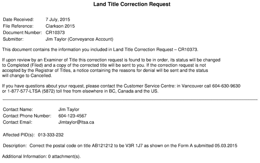 Request A Land Title Correction Ltsa Help