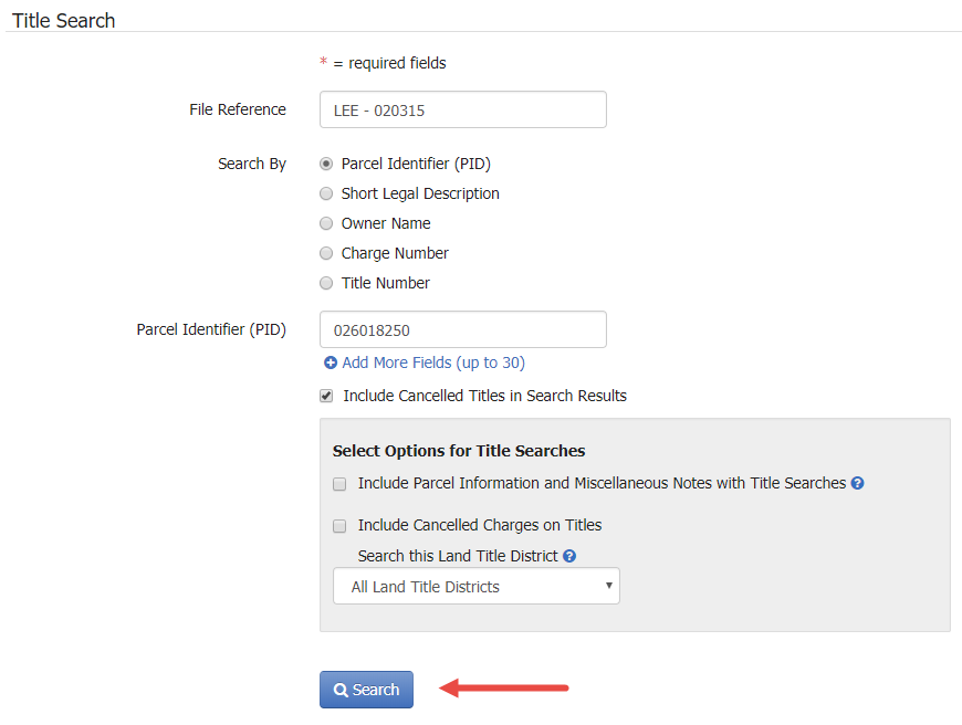 title search by parcel