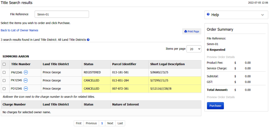 Title Search By Owner Name | LTSA Help