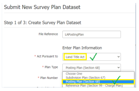 Image showing correct way to submit LTA posting plan