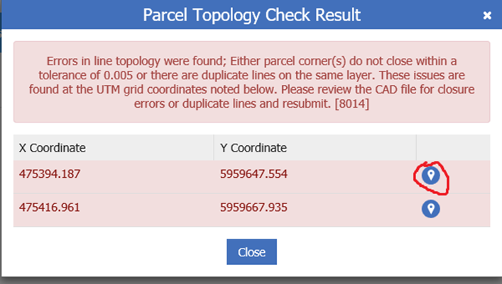 Topology error check