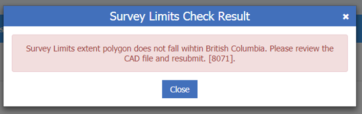 Survey limits within BC check