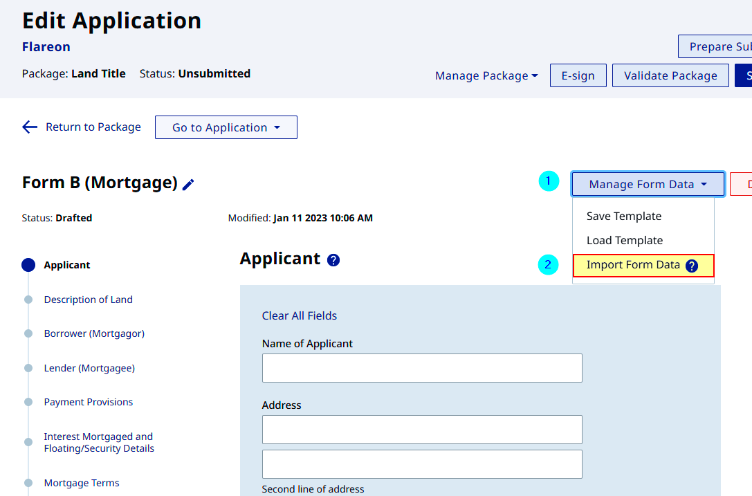 Copy Form Data | Import Form Data | LTSA Help