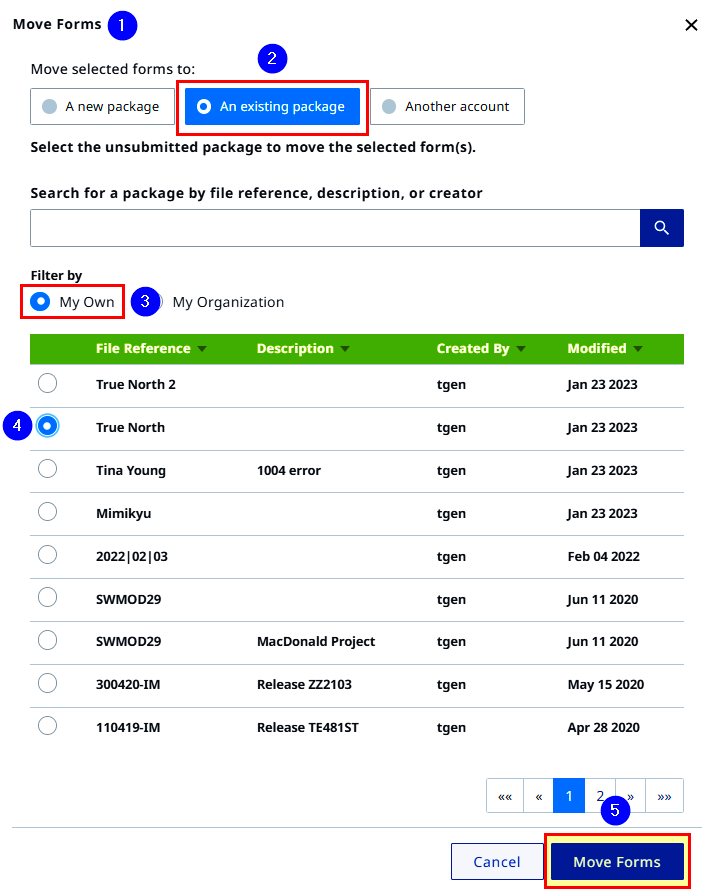 Move Forms | LTSA Help