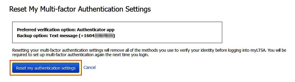 Reset Multi-factor Authentication | System Help
