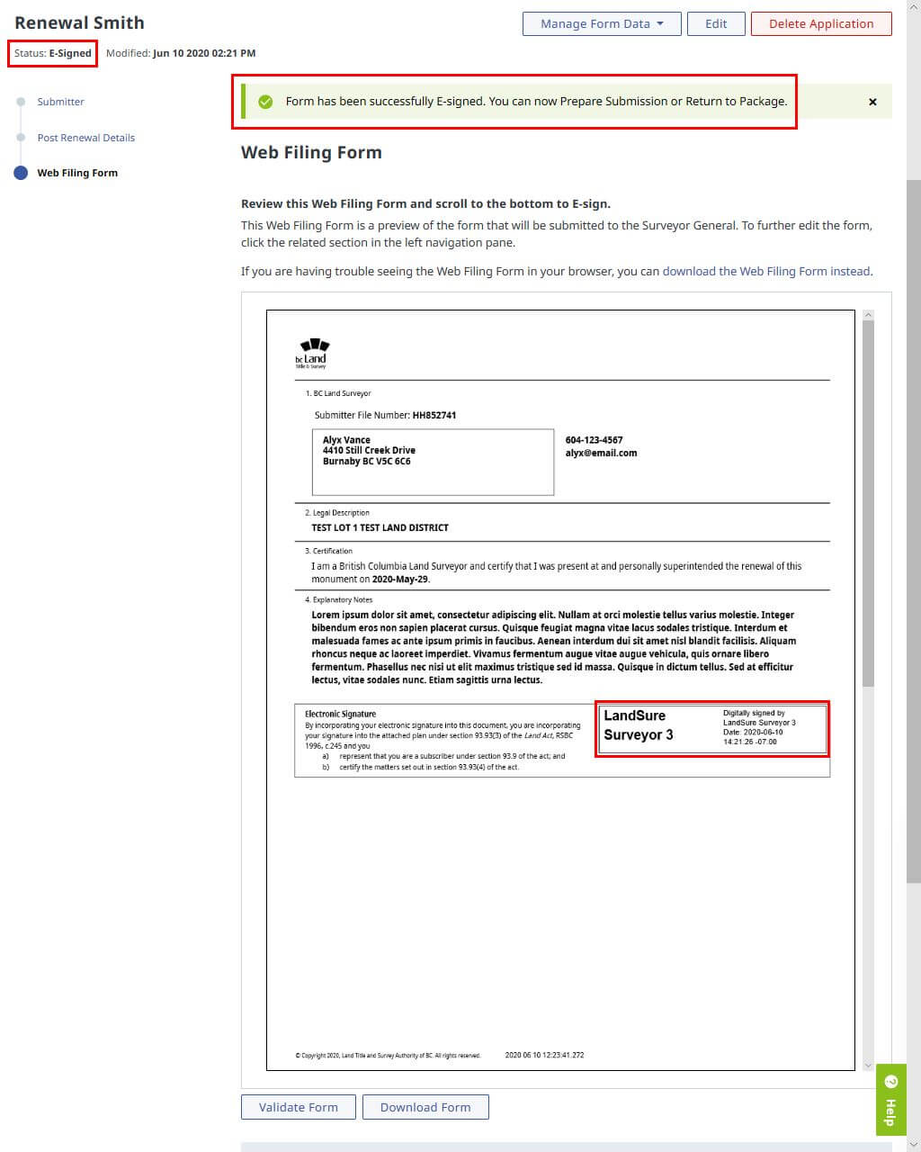 E-sign Success esigncomplete