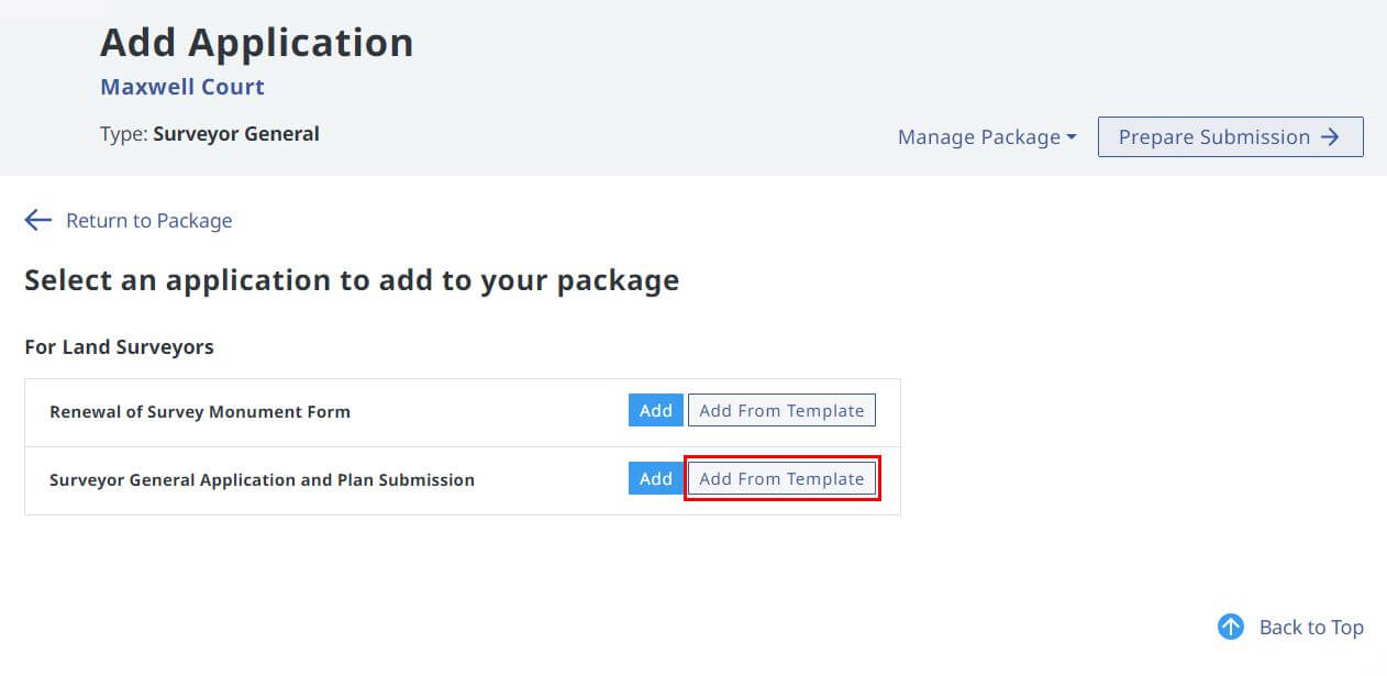 Add SG Application from Template addsgapp